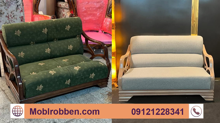 قبل و بعد تعویض رویه مبل راحتی