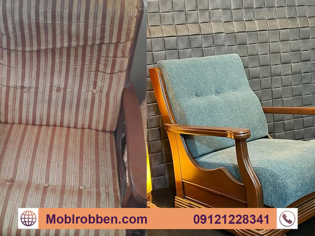 قبل و بعد تعویض اسفنج مبل راحتی